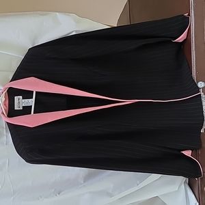 Women's Perceptions jacket 16w black with salmon/pink trim